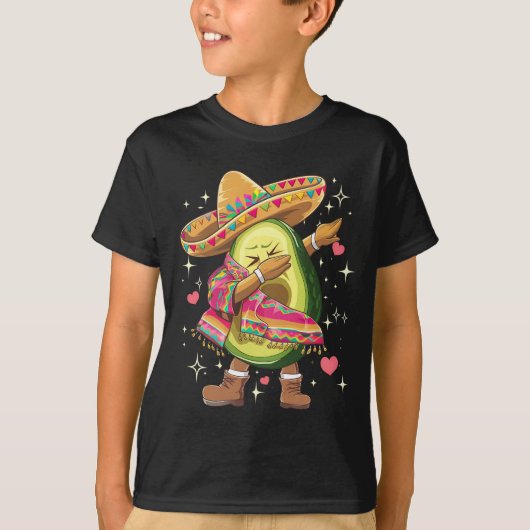 Dabbing Avocado Cinco De Mayo Grappige Mexicaanse  T-shirt (Voorkant)