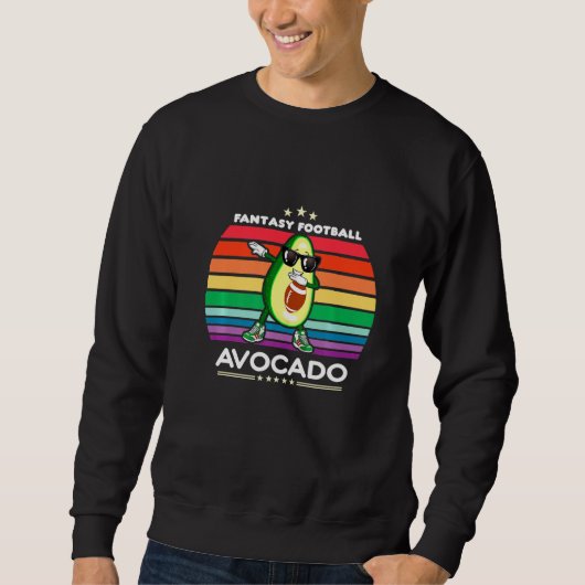 Dabbing Avocado Rainbow Sunset Fantasy Football Lo Trui (Voorkant)