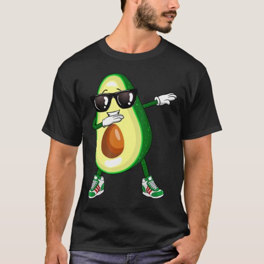 Dabbing Avocado Shirt Funny Vegan Food Lover Tee (Voorkant)