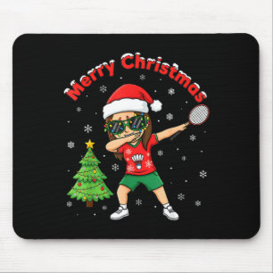 Dabbing Badminton Meisje Kerstman Kerstmis Xmas  Muismat