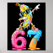 Dabbing Banana 67 Ice Cream Drip Funny Six Seven M Poster (Voorkant)