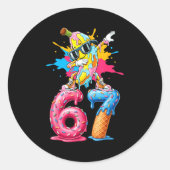 Dabbing Banana 67 Ice Cream Drip Funny Six Seven M Ronde Sticker (Voorkant)