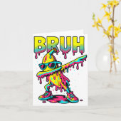 Dabbing Banana Bruh Ice Cream Drip Banana Youth Bo Kaart (Gele Bloem)