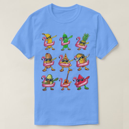 Dabbing Banana Flamingo Float Summer Fruit Kinder T-shirt (Design voorkant)