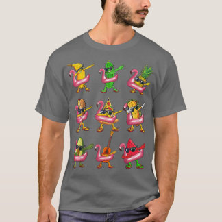 Dabbing Banana Flamingo Float Summer Fruit Kinder  T-shirt