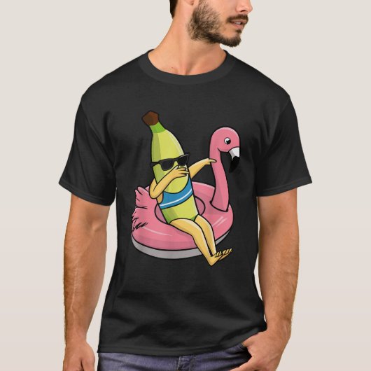Dabbing Banana Flamingo Float Summer Tropical Frui T-shirt (Voorkant)