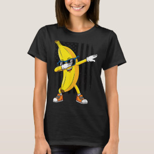 Dabbing Banana Retro Amerikaanse Vlag Banaan Lover T-shirt