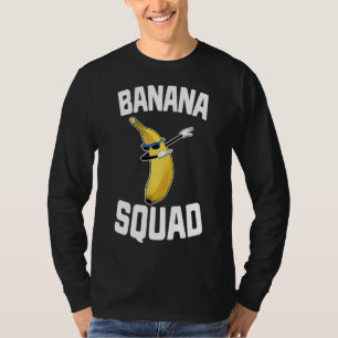 Dabbing Banana Squad Grappig geel geript fruit T-shirt