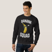 Dabbing Banana Squad Grappig geel geript fruit Trui (Voorkant volledig)