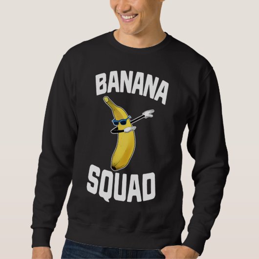 Dabbing Banana Squad Grappig geel geript fruit Trui (Voorkant)
