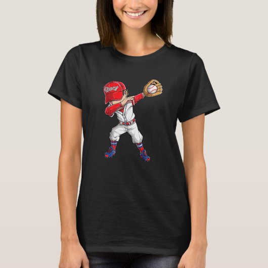 Dabbing Baseball Catcher Pitcher Boys Mannen T-shirt (Voorkant)