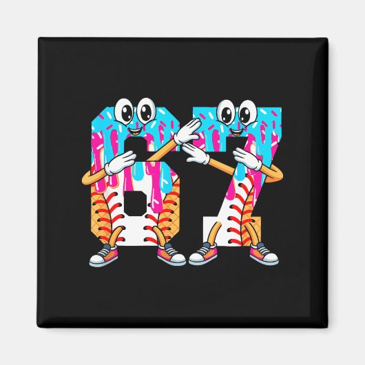 Dabbing Baseball Ice Cream Drip Number 67 Birthday Magneet (Voorkant)