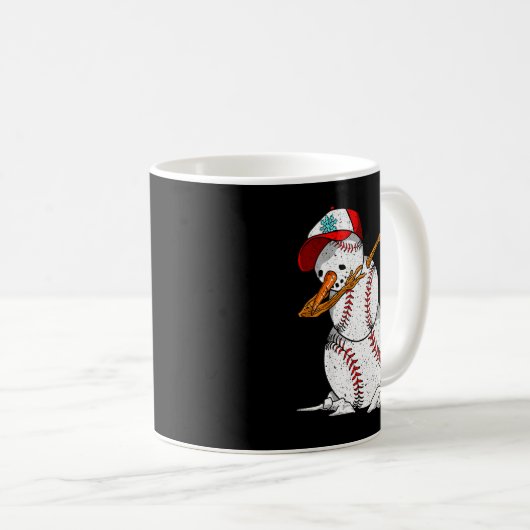 Dabbing Baseball Snowman Snow Christmas Xmas Holid Koffiemok (Voorkant rechts)