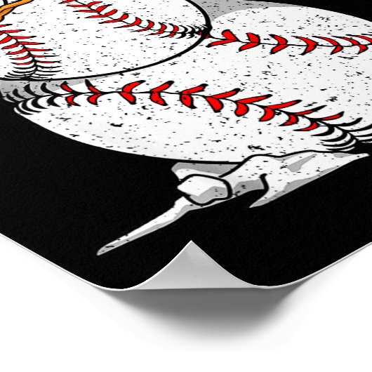 Dabbing Baseball Snowman Snow Christmas Xmas Holid Poster (Hoek)