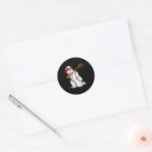 Dabbing Baseball Snowman Snow Christmas Xmas Holid Ronde Sticker (Envelop)