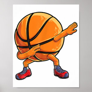 Dabbing Basketbal Bal Grappige Jongens Mannen Vrou Poster