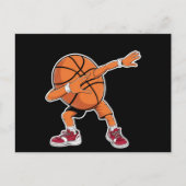 Dabbing Basketbal Bal Grappige Sportspeler Briefkaart (Voorkant)