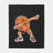 Dabbing Basketbal Bal Grappige Sportspeler Fleece Deken (Voorkant)