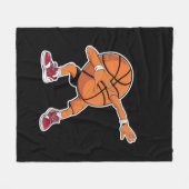 Dabbing Basketbal Bal Grappige Sportspeler Fleece Deken (Voorkant (Horizontaal))