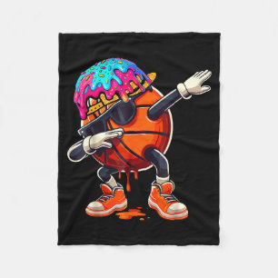 Dabbing basketbal druipend ijs kinderen jongeren j fleece deken