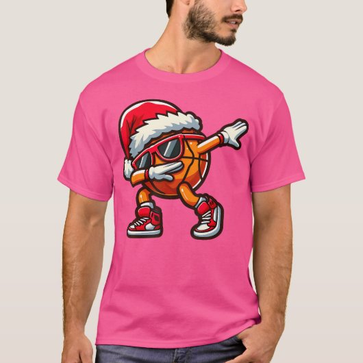 Dabbing Basketbal Kerst Grappig Peuter Bo T-shirt (Voorkant)