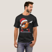 Dabbing Basketbal Kerstmis T-shirt (Voorkant volledig)