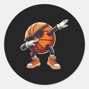 Dabbing basketbal met zonneschermen Funny Basket Ronde Sticker