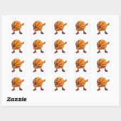 Dabbing Basketball Ball Funny Boys Mannen Sport Vierkante Sticker (Vel)