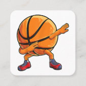 Dabbing Basketball Ball Funny Boys Mannen Sport Vierkante Visitekaartje (Voorkant)