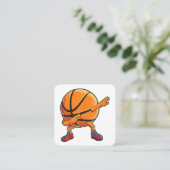 Dabbing Basketball Ball Funny Boys Mannen Sport Vierkante Visitekaartje (Staand voorkant)