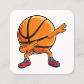 Dabbing Basketball Ball Funny Boys Mannen Sport Vierkante Visitekaartje (Achterkant)