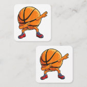 Dabbing Basketball Ball Funny Boys Mannen Sport Vierkante Visitekaartje (Voorkant / Achterkant)