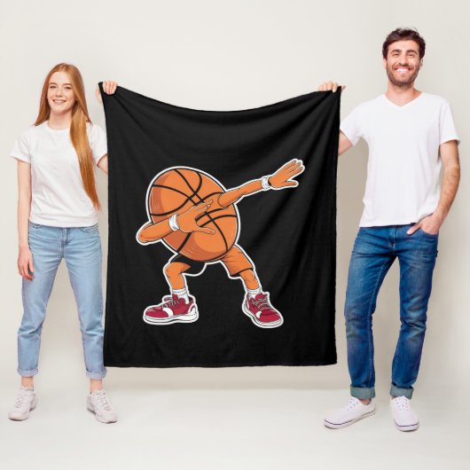 Dabbing Basketball Ball Funny Sports Player Fleece Deken (In situ)