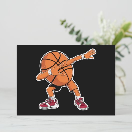 Dabbing Basketball Ball Funny Sports Player Kaart (Staand voorkant)
