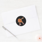 Dabbing Basketball Ball Funny Sports Player Ronde Sticker (Envelop)