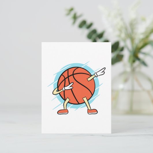 Dabbing Basketball Briefkaart (Staand voorkant)