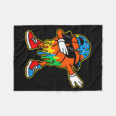 Dabbing Basketball Ice Cream Drip Boys Basketball  Fleece Deken (Voorkant (Horizontaal))
