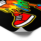 Dabbing Basketball Ice Cream Drip Boys Basketball  Poster (Hoek)