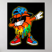 Dabbing Basketball Ice Cream Drip Boys Basketball  Poster (Voorkant)