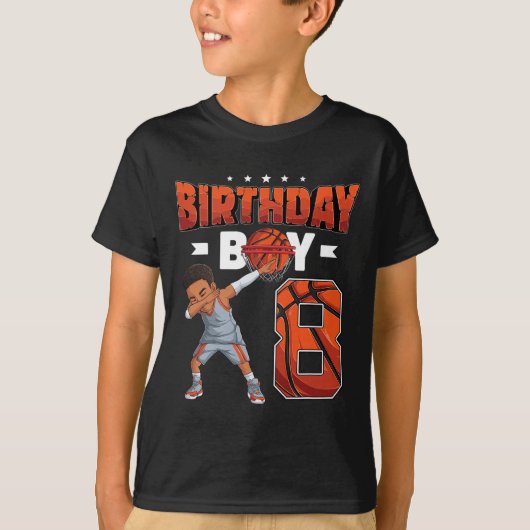 Dabbing Basketball speler 8 Years Old Boy 8th Birt T-shirt (Voorkant)