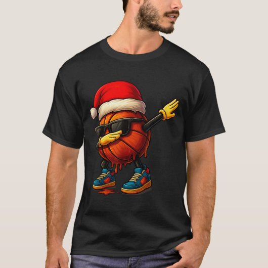 Dabbing Basketball Sungles Funny Christmas Tee Boy T-shirt (Voorkant)
