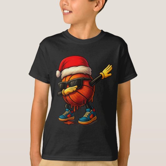 Dabbing Basketball Sungles Funny Christmas Tee Boy T-shirt (Voorkant)