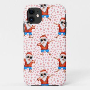 Dabbing Beach Santa Claus in a Aloha Shirt met Re Case-Mate iPhone Case