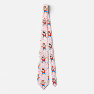 Dabbing Beach Santa Claus in a Aloha Shirt met Re Stropdas