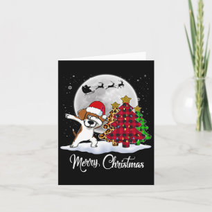 Dabbing Beagle Dab Dog Santa Hat kerstboom Fu Kaart