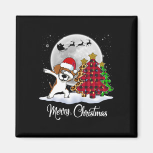Dabbing Beagle Dab Dog Santa Hat kerstboom Fu Magneet