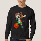 Dabbing Beagle Dog Ierland Jersey Irish Basketball Trui (Voorkant)