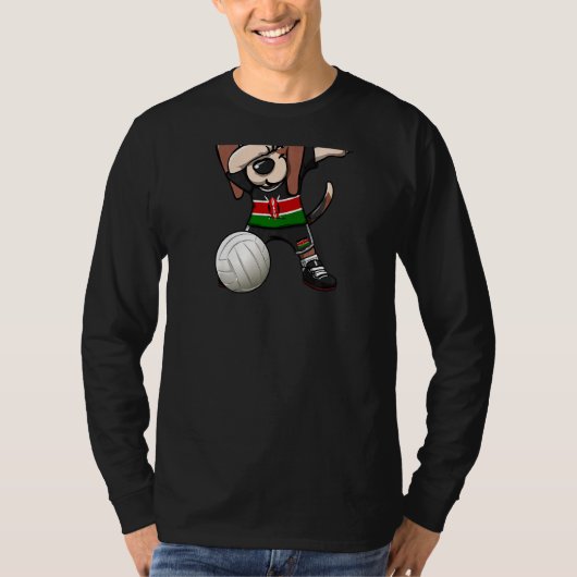Dabbing Beagle Dog Kenya Jersey Kenyan Volleyball T-shirt (Voorkant)