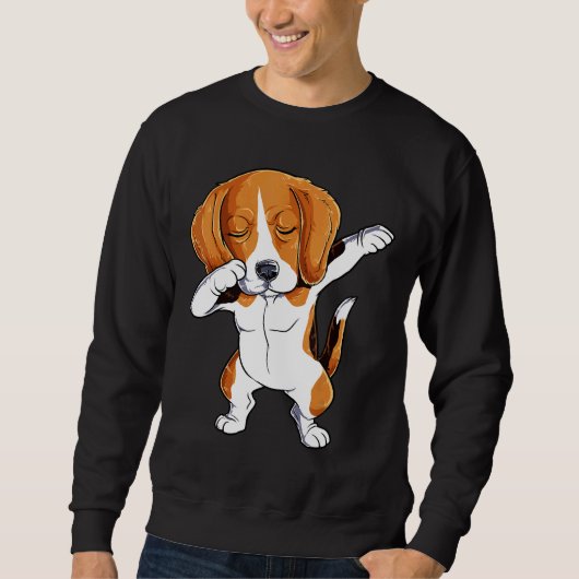 Dabbing Beagle Dog Mannen Vrouwen Dab Dance Trui (Voorkant)
