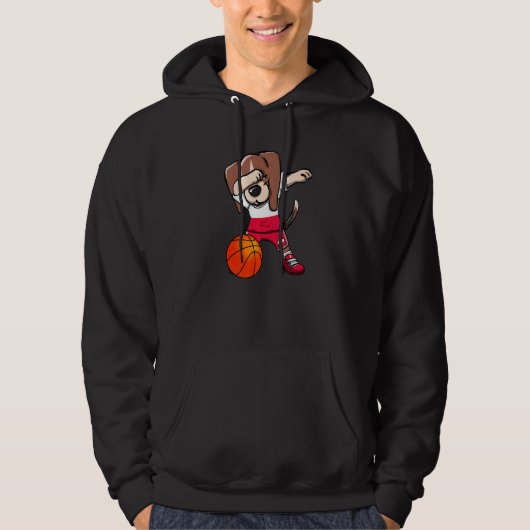 Dabbing Beagle Dog Polen Jersey Pools Basketbal Hoodie (Voorkant)